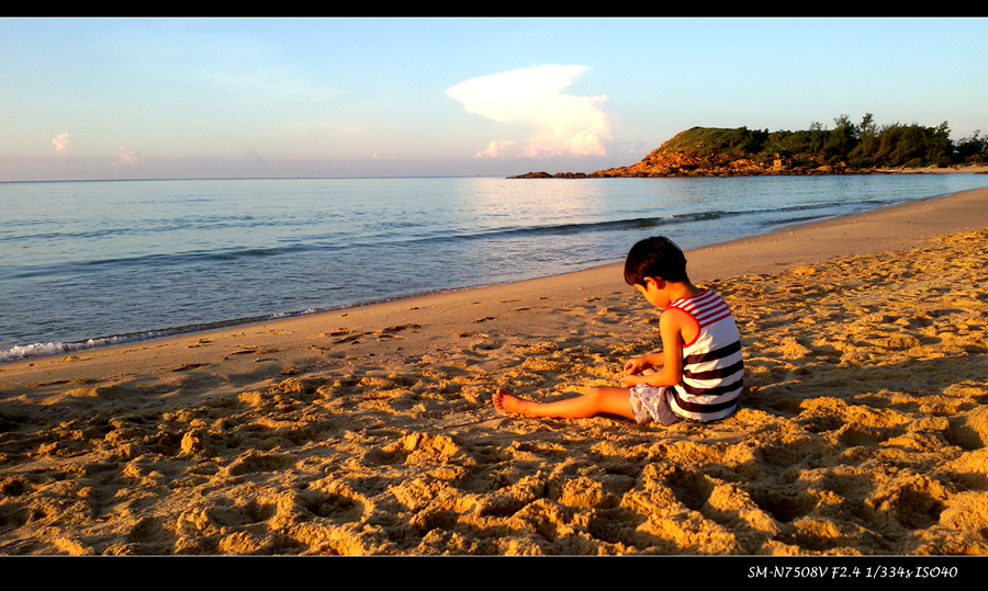 【清晨海滩】 摄影 夕阳之下