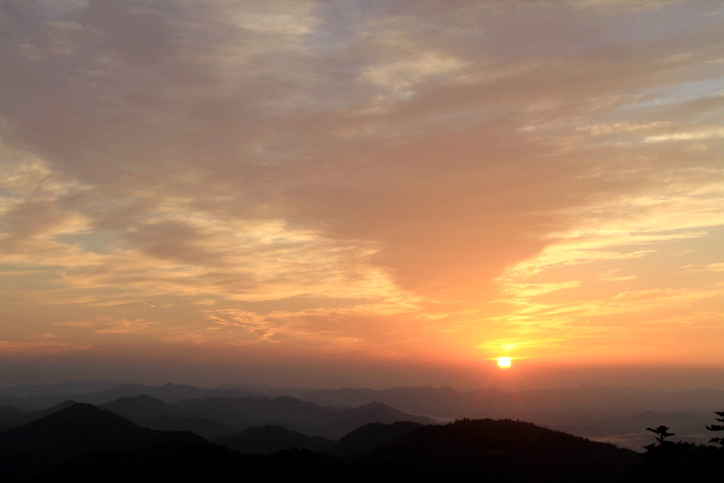 观日落 摄影 青山绿水2