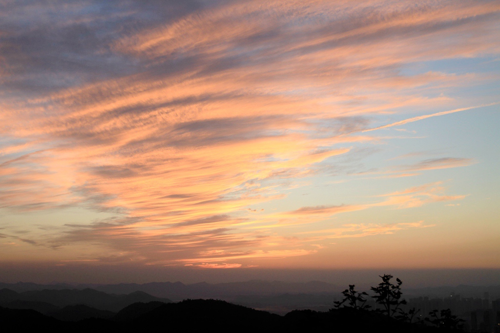 观日落 摄影 青山绿水2