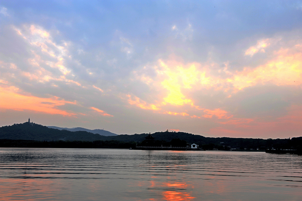 夕阳 摄影 近山远水