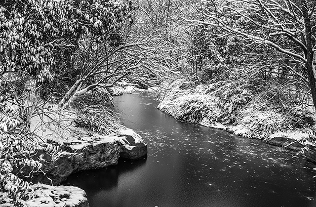 雪后 摄影 孤独的行路人