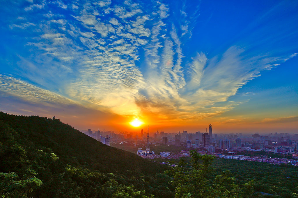 泉城夕阳 摄影 秀水青山