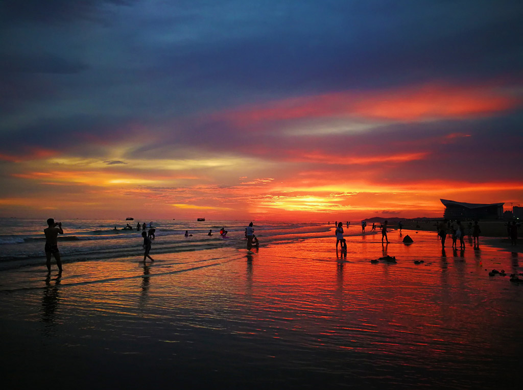 夕阳下的海滩 摄影 桃花江