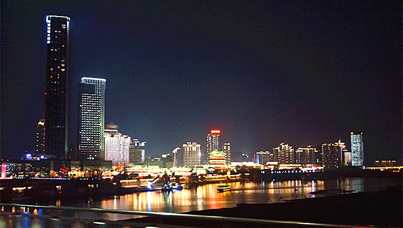 桥江夜景 摄影 雨夜静悄悄