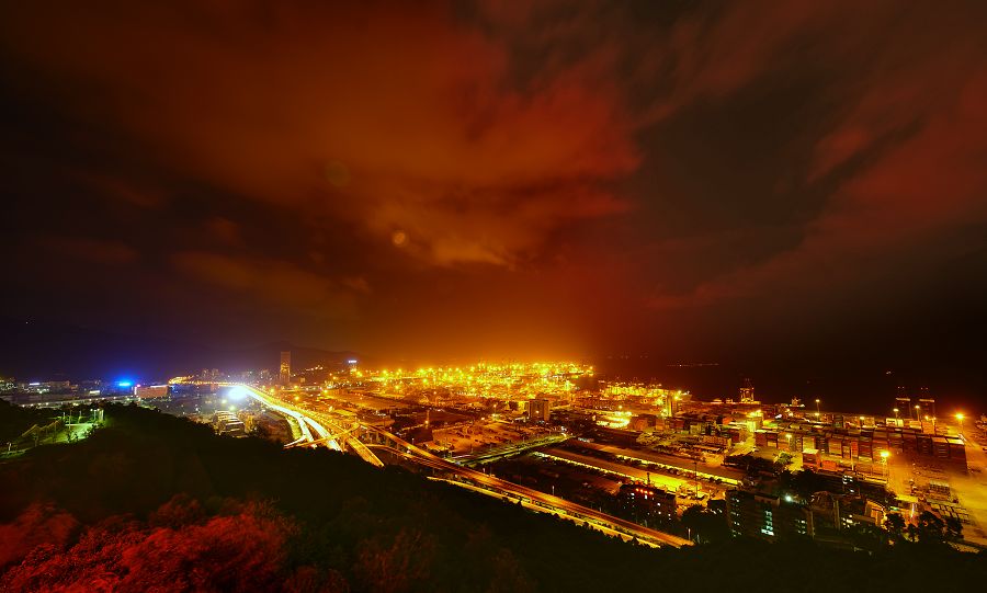 盐田港夜色 摄影 水仙