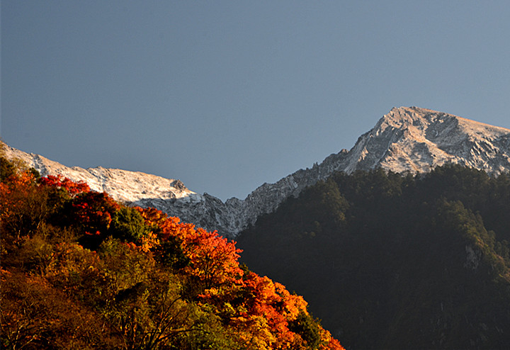 前看红叶后看雪山 摄影 bianjz58