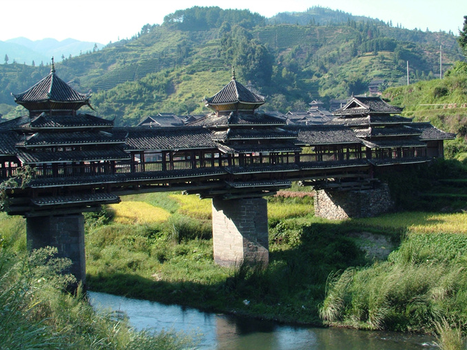 侗寨风雨桥外部 摄影 流云青山