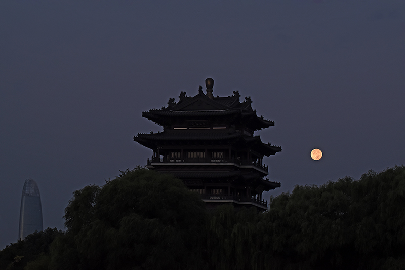 湖畔的晨光暮色17-晨光映月 摄影 天使眼