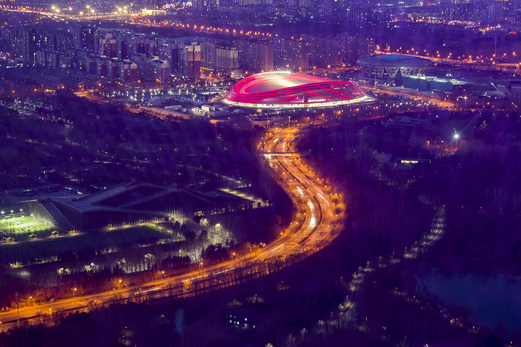 冰丝带夜景 摄影 天上来