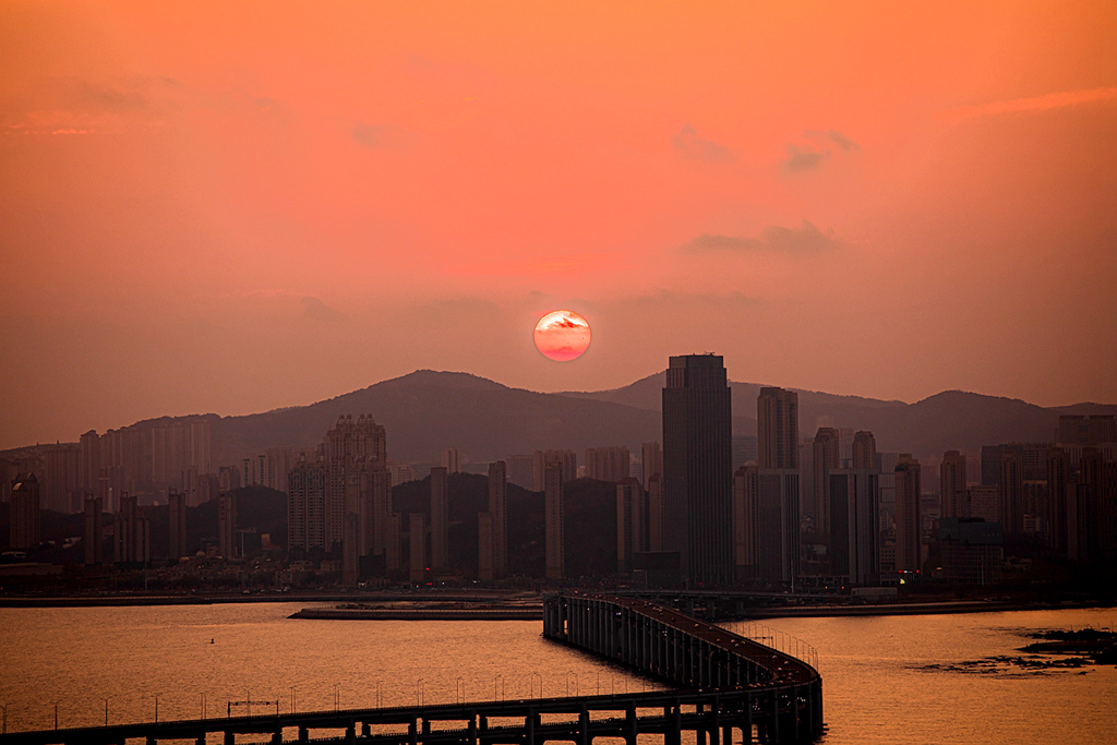 大连凌水湾落日 摄影 诗捷